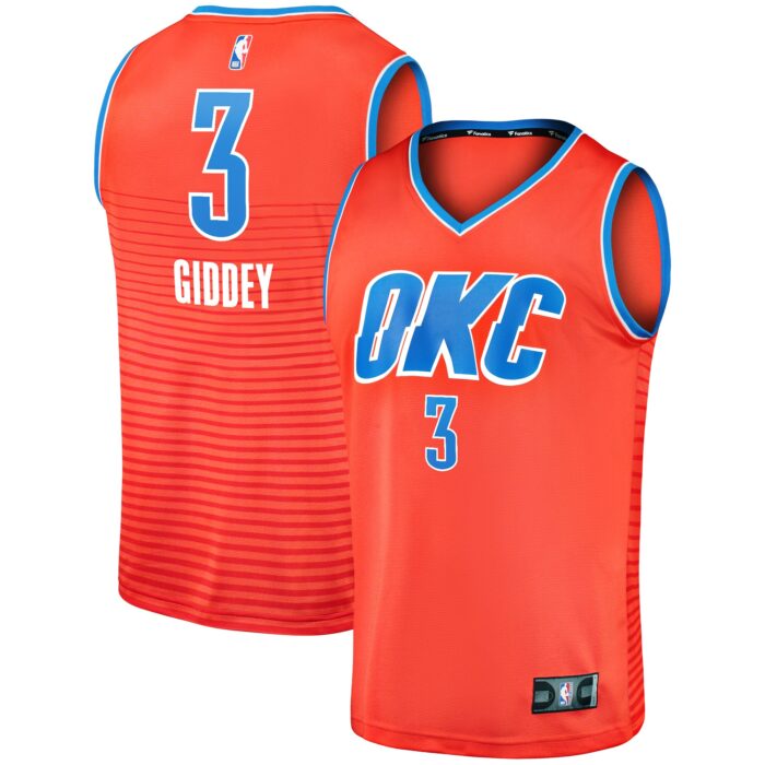 Men’s Oklahoma City Thunder Josh Giddey Fanatics Orange Fast Break Replica Player Jersey – Statement Edition