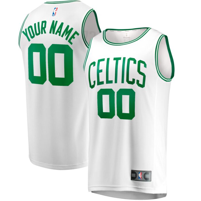 Youth Boston Celtics Fanatics White Fast Break Replica Custom Jersey – Association Edition