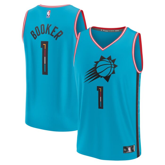 Men’s Phoenix Suns Devin Booker Fanatics Teal Fastbreak Jersey – City Edition