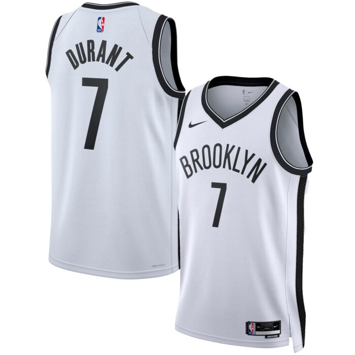 Unisex Brooklyn Nets Kevin Durant Nike White Swingman Jersey – Association Edition
