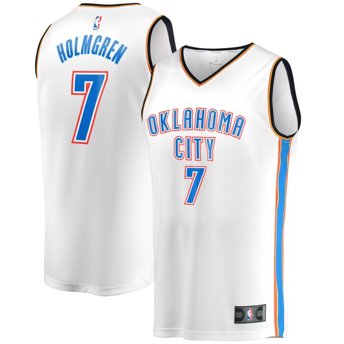 Men’s Oklahoma City Thunder Chet Holmgren Fanatics White Fast Break Player Jersey – Association Edition