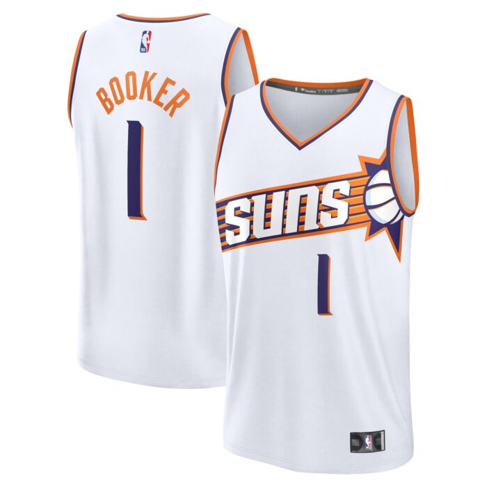 Youth Phoenix Suns Devin Booker Fanatics White Fast Break Replica Player Jersey – Association Edition