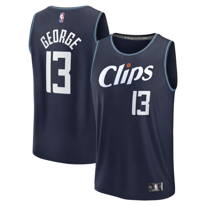 Youth LA Clippers Paul George Fanatics Navy Fast Break Jersey – City Edition