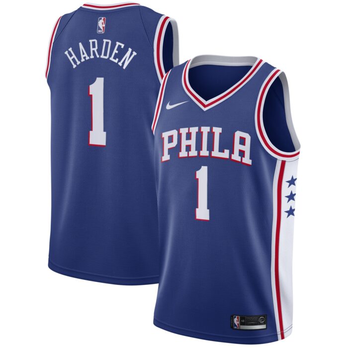 Men’s Philadelphia 76ers James Harden Nike Royal Swingman Jersey – Icon Edition