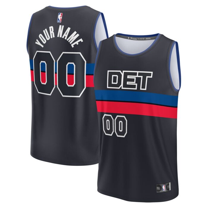Youth Detroit Pistons Fanatics Black Fast Break Replica Custom Jersey – Statement Edition