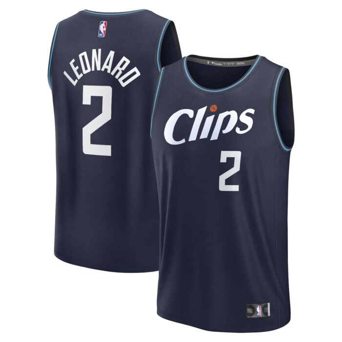 Youth LA Clippers Kawhi Leonard Fanatics Navy Fast Break Jersey – City Edition