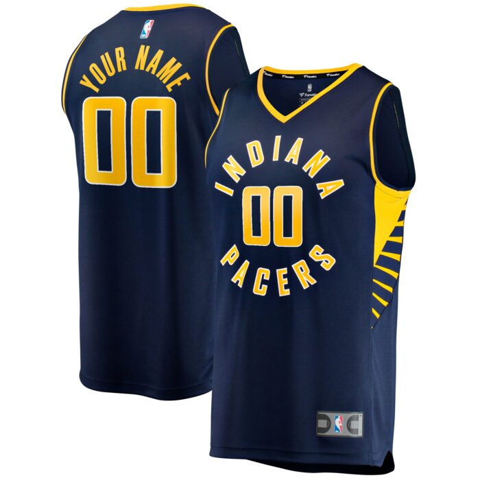 Men’s Indiana Pacers Fanatics Navy Fast Break Custom Replica Jersey – Icon Edition