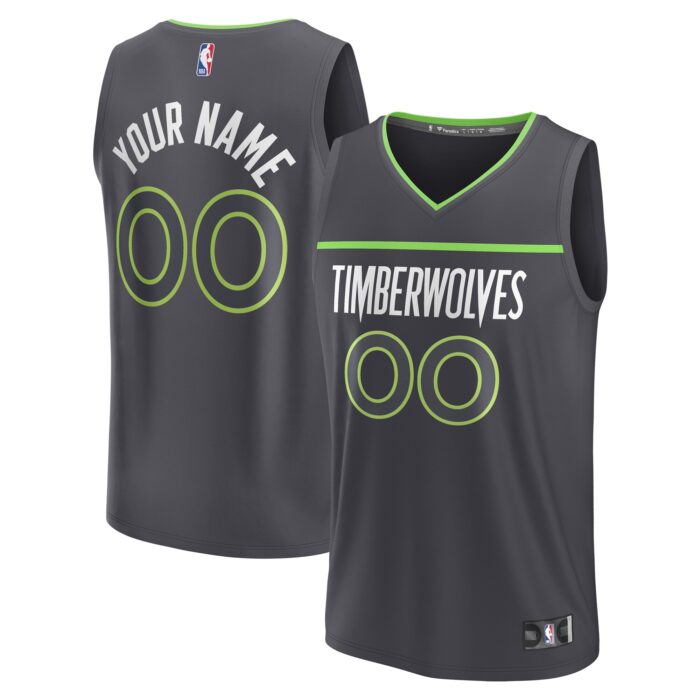 Youth Minnesota Timberwolves Fanatics Black Custom Fast Break Jersey – Statement Edition