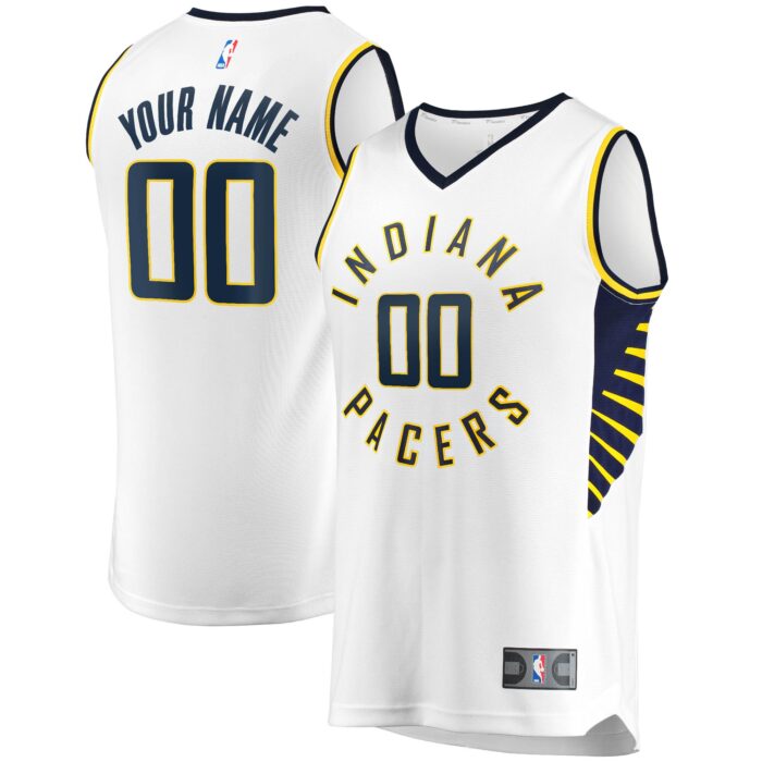 Youth Indiana Pacers Fanatics White Fast Break Custom Replica Jersey – Association Edition