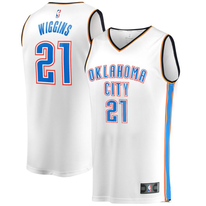 Men’s Oklahoma City Thunder Aaron Wiggins Fanatics White Fast Break Player Jersey – Association Edition
