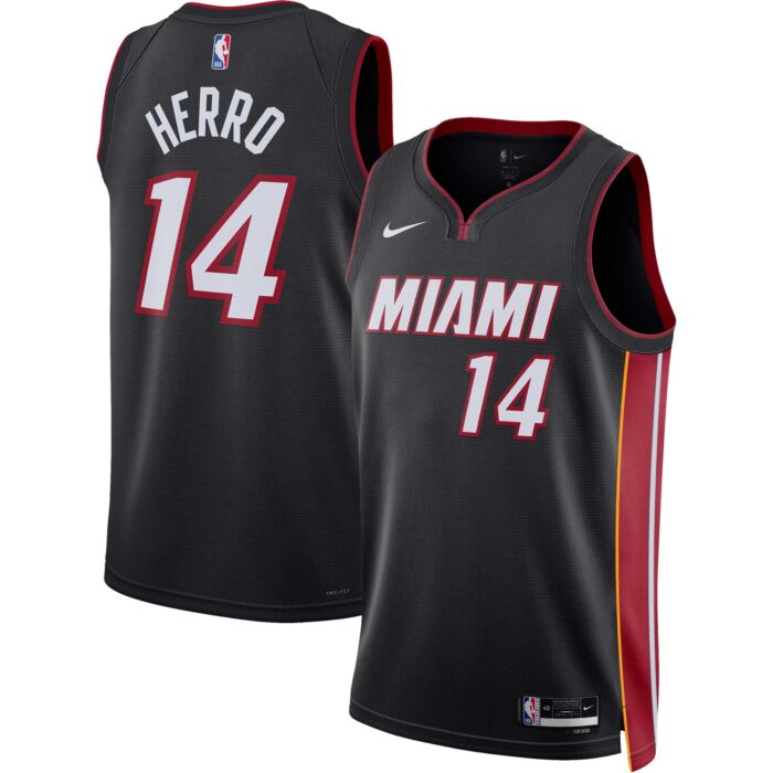Unisex Miami Heat Tyler Herro Nike Black Swingman Jersey – Icon Edition