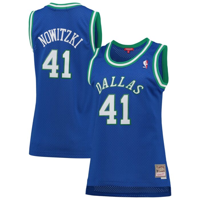 Women’s Dallas Mavericks Dirk Nowitzki Mitchell & Ness Blue Hardwood Classics Swingman Jersey