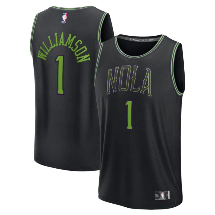 Youth New Orleans Pelicans Zion Williamson Fanatics Black Fast Break Jersey – City Edition