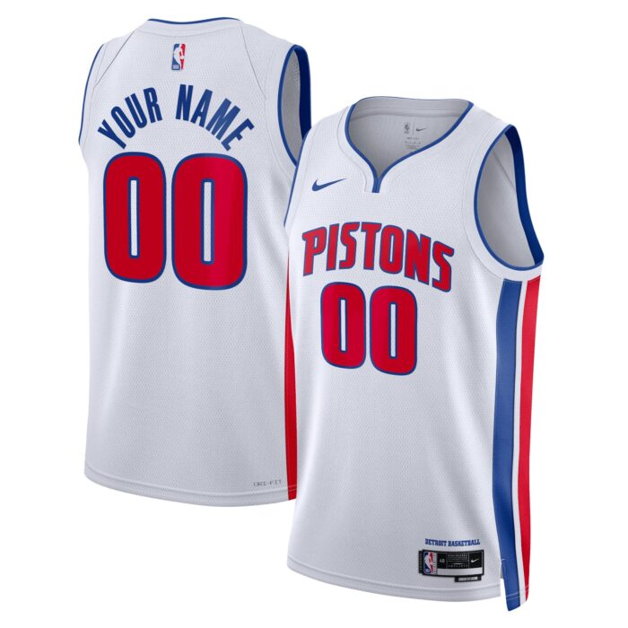 Unisex Detroit Pistons Nike White Swingman Custom Jersey – Association Edition