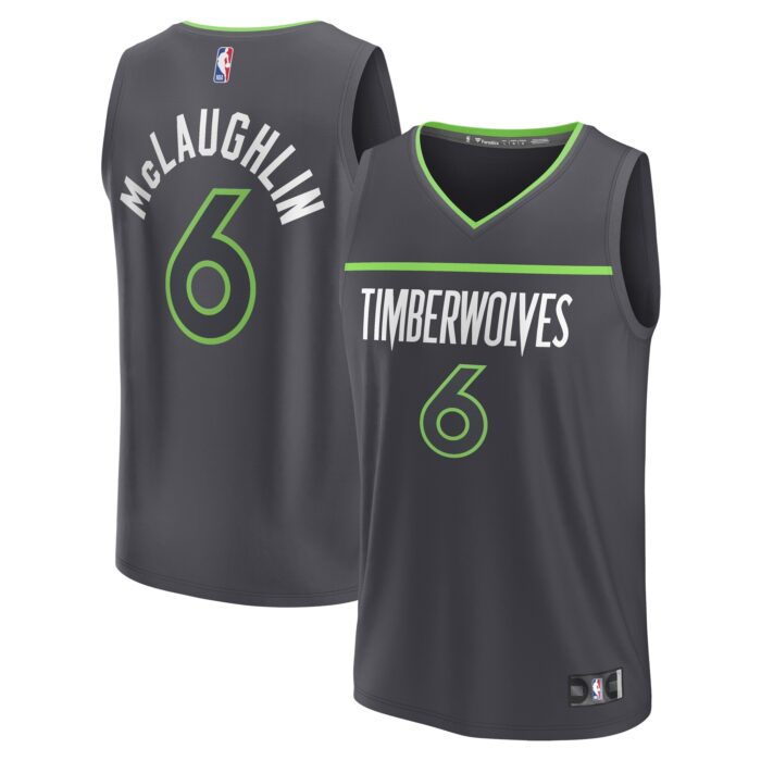 Men’s Minnesota Timberwolves Jordan McLaughlin Fanatics Black Fast Break Replica Player Jersey – Statement Edition