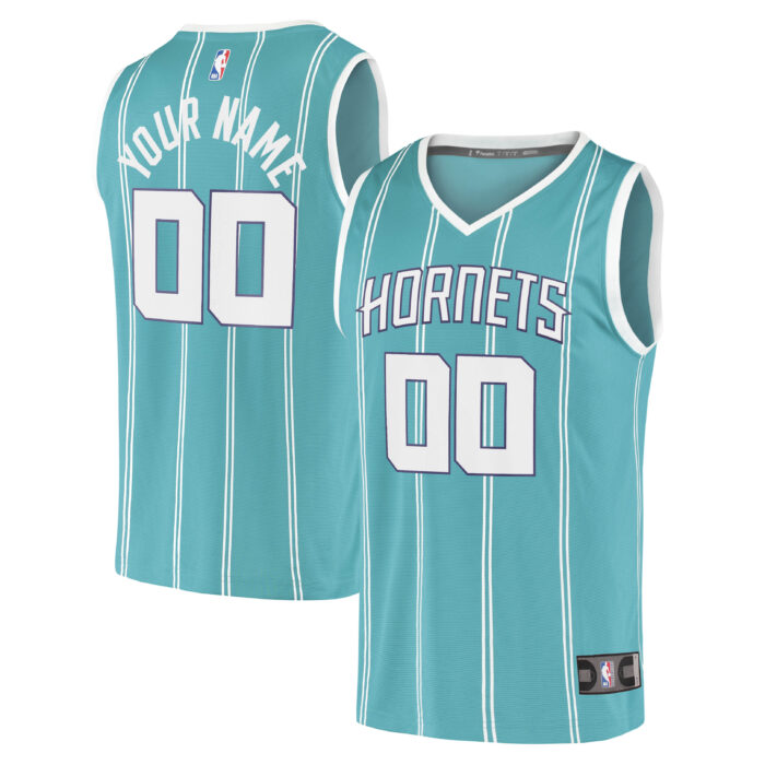 Men’s Charlotte Hornets Fanatics Teal Fast Break Replica Custom Jersey – Icon Edition