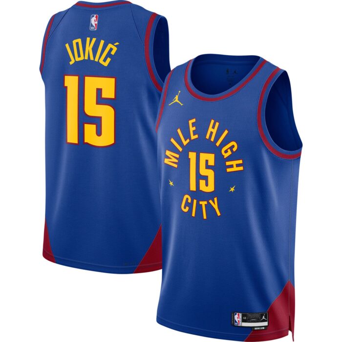 Unisex Denver Nuggets Nikola Jokic Jordan Brand Blue Swingman Jersey – Statement Edition