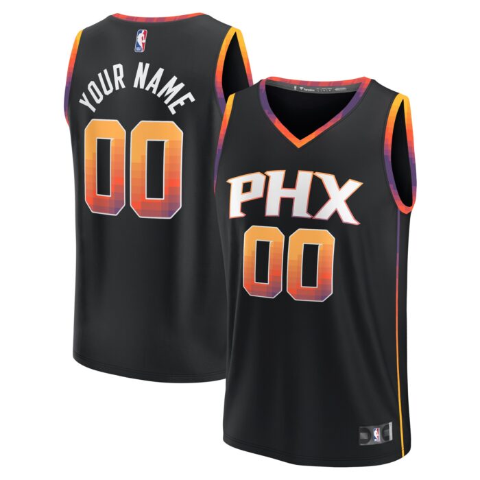 Youth Phoenix Suns Fanatics Black Fast Break Replica Custom Jersey – Statement Edition