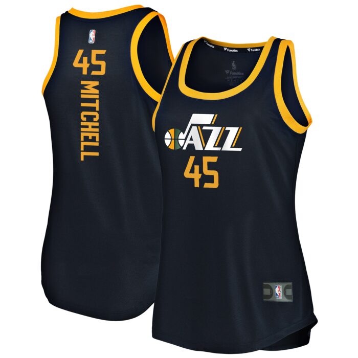 Women’s Utah Jazz Donovan Mitchell Fanatics Navy Fast Break Team Tank Jersey – Icon Edition