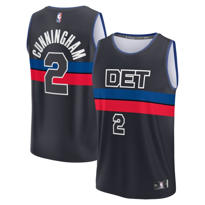 Men’s Detroit Pistons Cade Cunningham Fanatics Black Fast Break Replica Player Jersey – Statement Edition