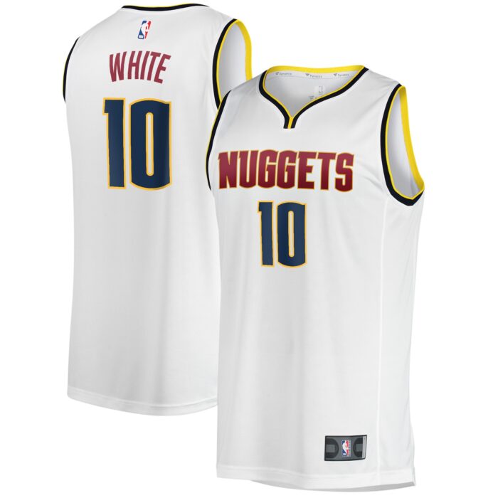 Men’s Denver Nuggets Jack White Fanatics White Fast Break Player Jersey – Association Edition