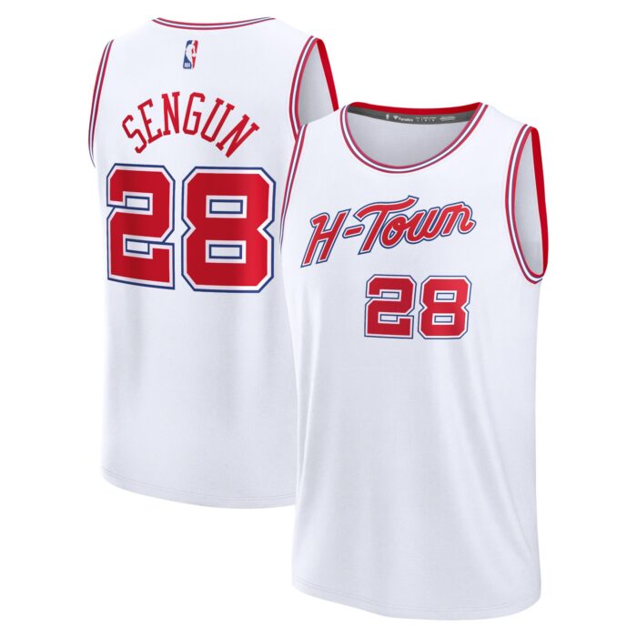 Men’s Houston Rockets Alperen Sengun Fanatics White Fast Break Jersey – City Edition