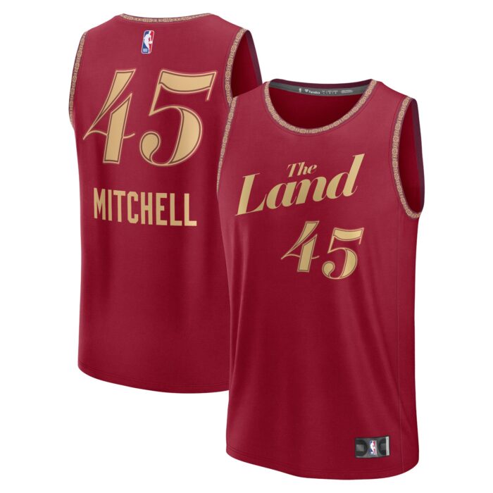 Youth Cleveland Cavaliers Donovan Mitchell Fanatics Wine Fast Break Jersey – City Edition