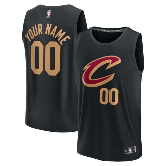 Youth Cleveland Cavaliers Fanatics Black Fast Break Replica Custom Jersey – Statement Edition