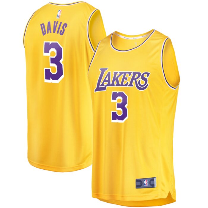 Youth Los Angeles Lakers Anthony Davis Fanatics Gold Fast Break Player Jersey – Icon Edition