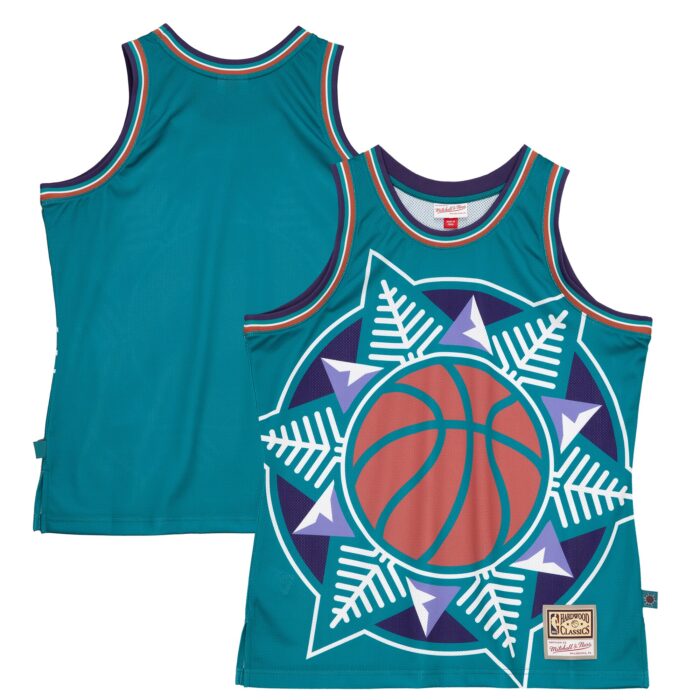 Men’s Utah Jazz Mitchell & Ness Turquoise Hardwood Classics Blown Out Fashion Jersey