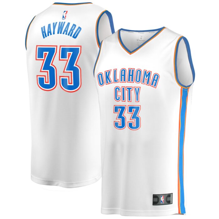 Men’s Oklahoma City Thunder Gordon Hayward Fanatics White Fast Break Player Jersey – Association Edition