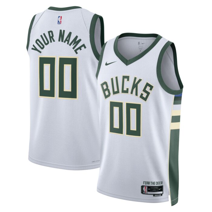 Unisex Milwaukee Bucks Nike White Swingman Custom Jersey – Association Edition