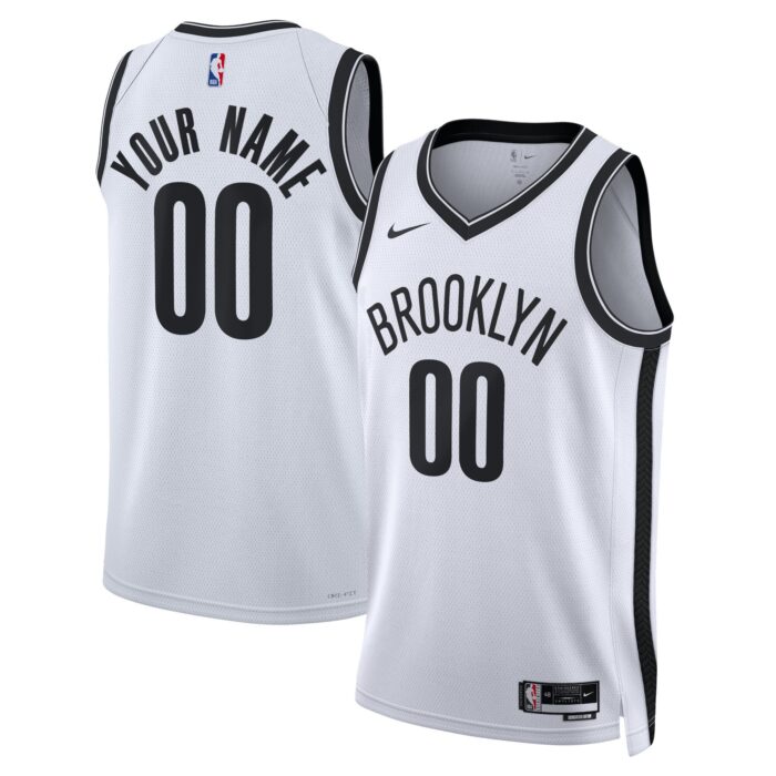 Unisex Brooklyn Nets Nike White Swingman Custom Jersey – Association Edition