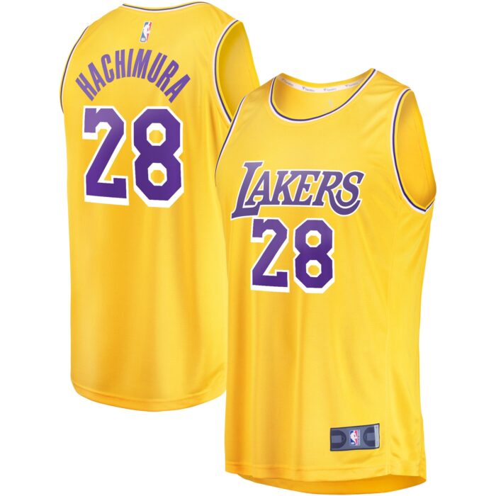 Youth Los Angeles Lakers Rui Hachimura Fanatics Gold Fast Break Player Jersey – Icon Edition