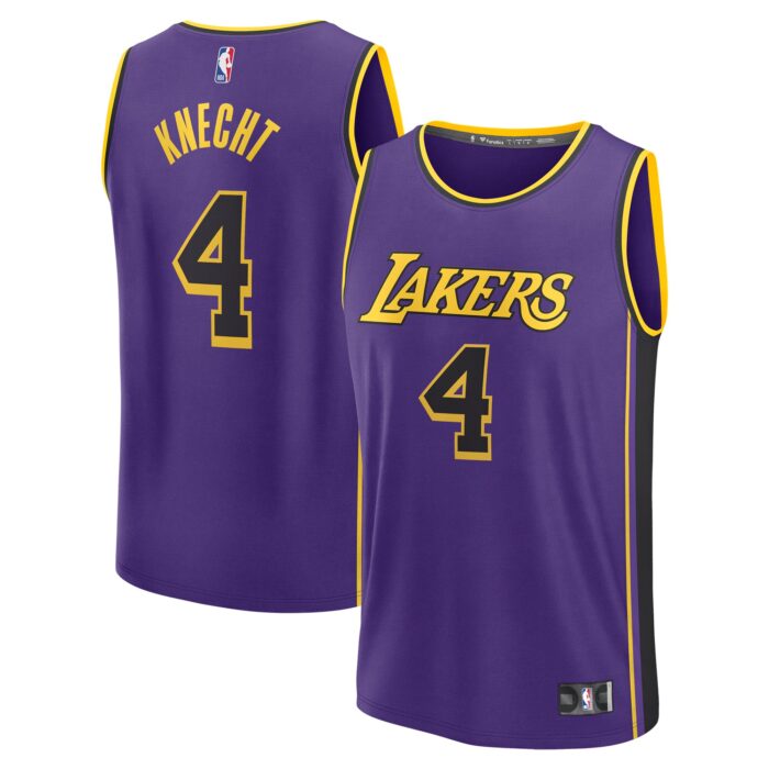 Men’s Los Angeles Lakers Dalton Knecht Fanatics Purple Fast Break Replica Player Jersey – Statement Edition