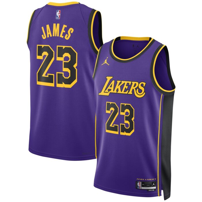 Unisex Los Angeles Lakers LeBron James Jordan Brand Purple Swingman Jersey – Statement Edition