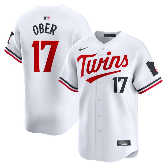 Men’s Minnesota Twins Bailey Ober Nike White Home Limited Player Jersey