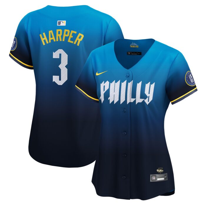 Women’s Philadelphia Phillies Bryce Harper Nike Blue 2024 City Connect Limited Player Jersey