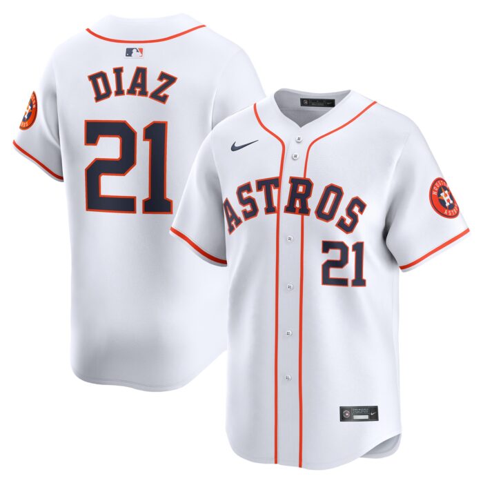 Men’s Houston Astros Yainer Diaz Nike White Home Limited Player Jersey