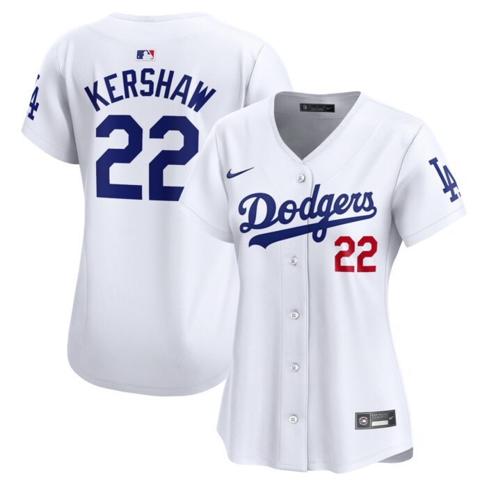 Women’s Los Angeles Dodgers Clayton Kershaw Nike White Home Limited Player Jersey