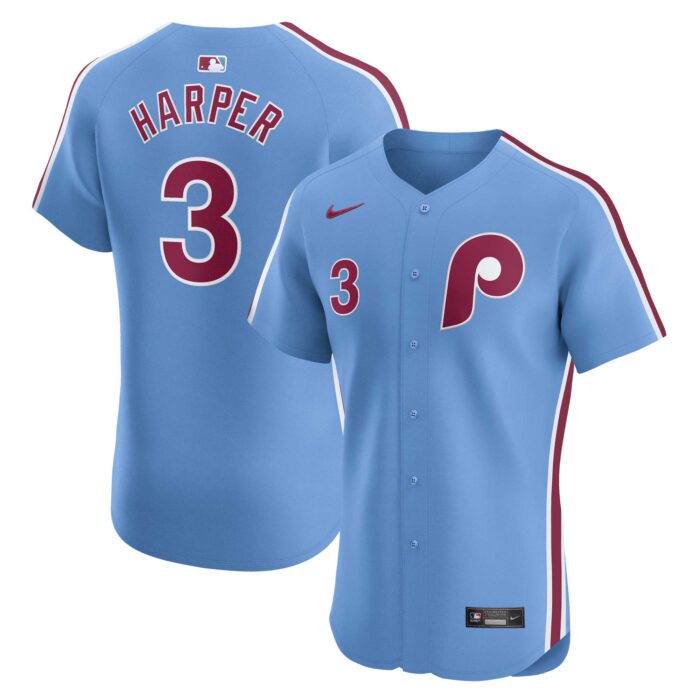 Men’s Philadelphia Phillies Bryce Harper Nike Royal Alternate Elite Player Jersey