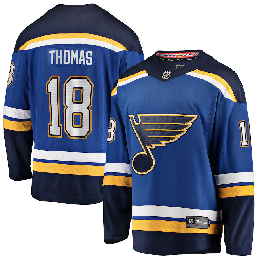 Men's St. Louis Blues 18 Robert Thomas Blue Home Breakaway Player Jersey