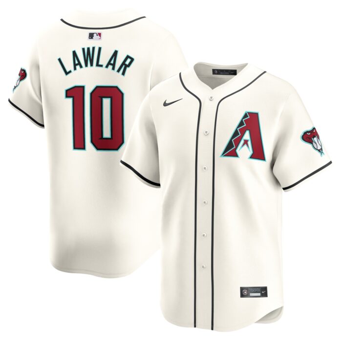 Men’s Arizona Diamondbacks Jordan Lawlar Nike White Home Limited Player Jersey