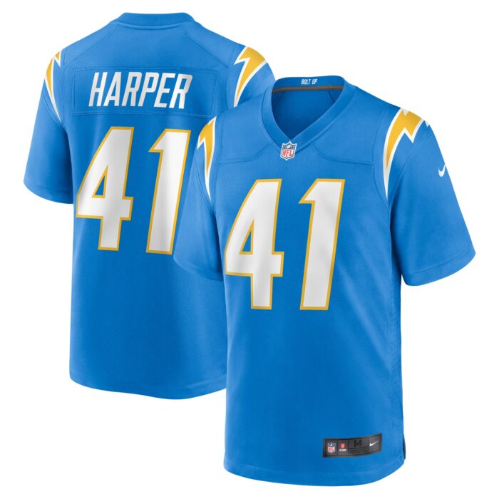 Men’s Los Angeles Chargers Thomas Harper Nike Powder Blue Team Game Jersey