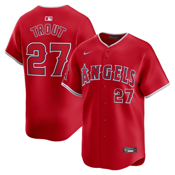Men’s Los Angeles Angels Mike Trout Nike Red Alternate Limited Player Jersey