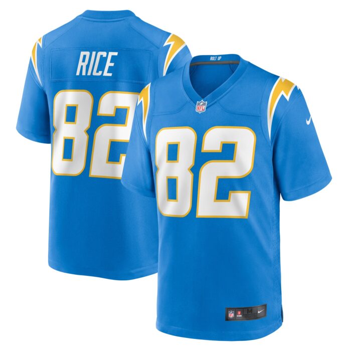 Men’s Los Angeles Chargers Brenden Rice Nike Powder Blue Team Game Jersey