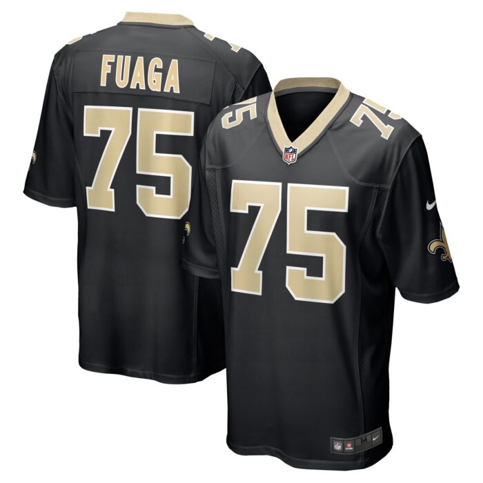 Men’s New Orleans Saints Taliese Fuaga Nike Black 2024 NFL Draft First Round Pick Player Game Jersey