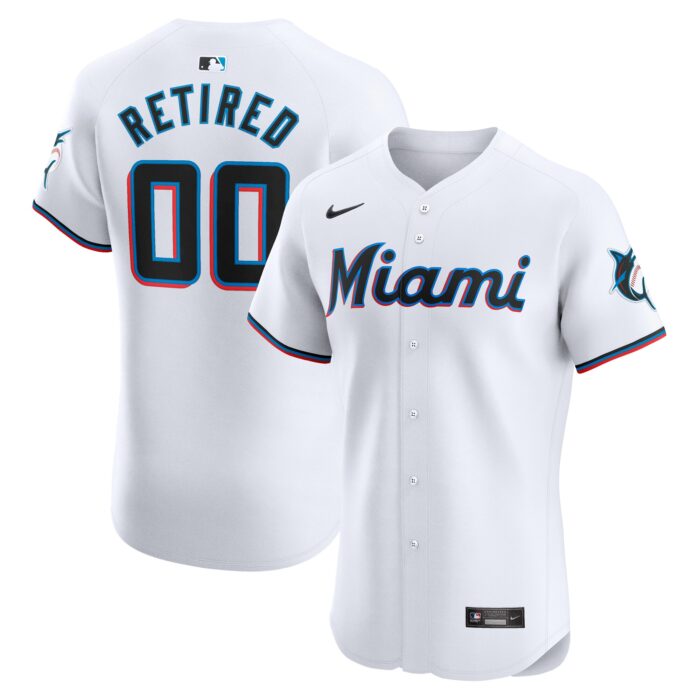 Men’s Miami Marlins Nike White Home Elite Pick-A-Player Retired Roster Jersey