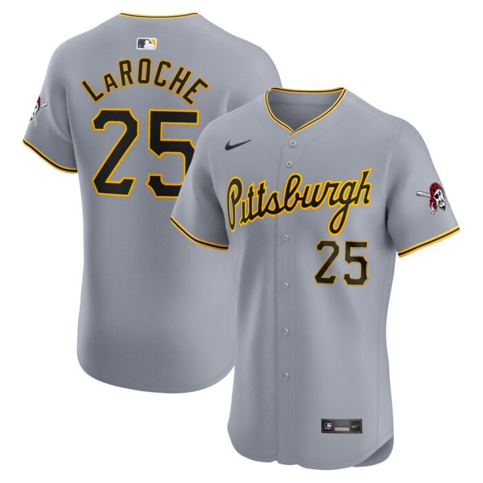 Men’s Pittsburgh Pirates Adam LaRoche Nike Gray Road Elite Player Jersey