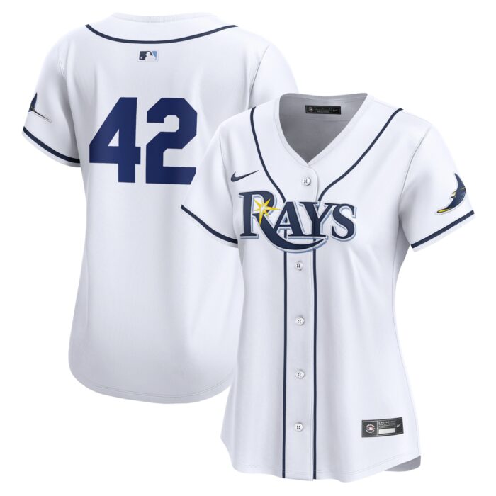 Women’s Tampa Bay Rays Nike White 2024 Jackie Robinson Day Home Limited Jersey